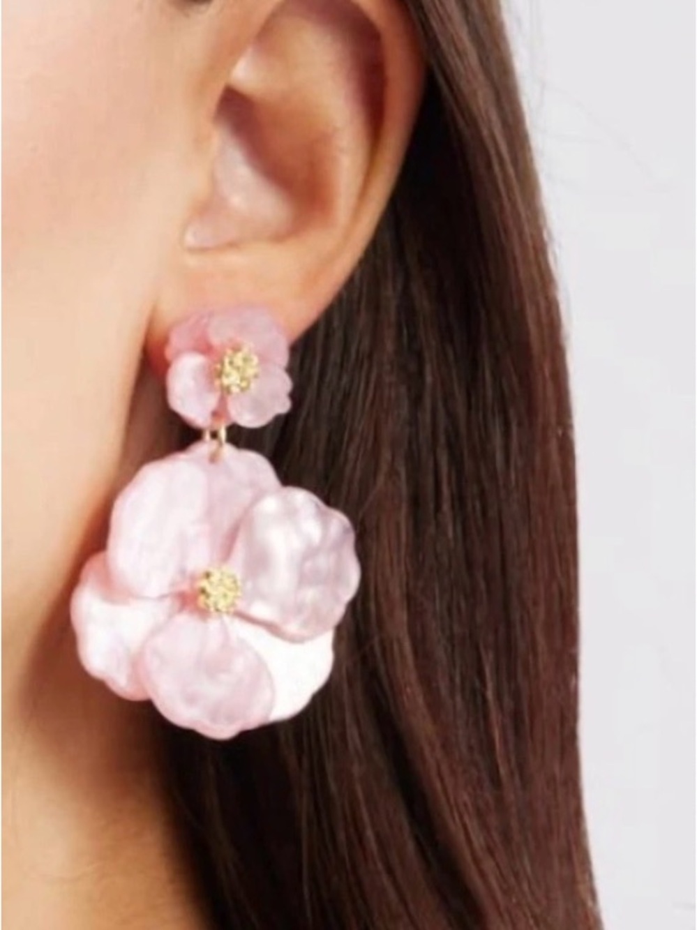 NWT Nordstrom Pansy Drop Earings- Color Blush _gold